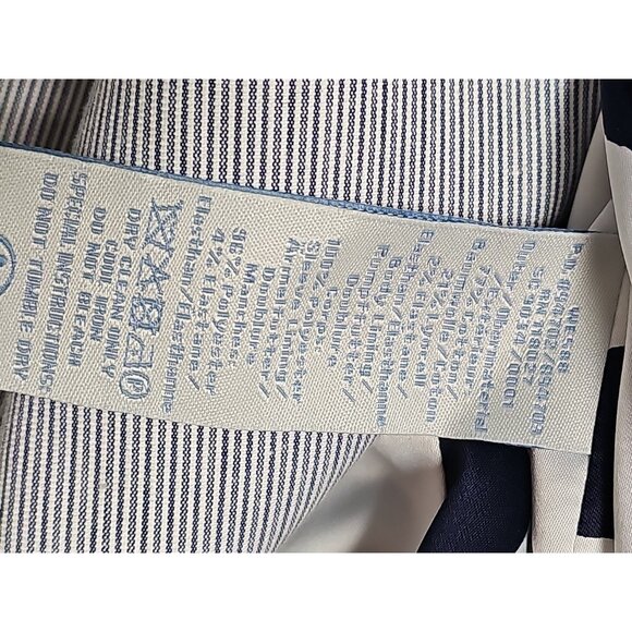 Boden Blue & White Striped Cotton Button Formal Trim Blazer Jacket Women Us 6P - Picture 6 of 7